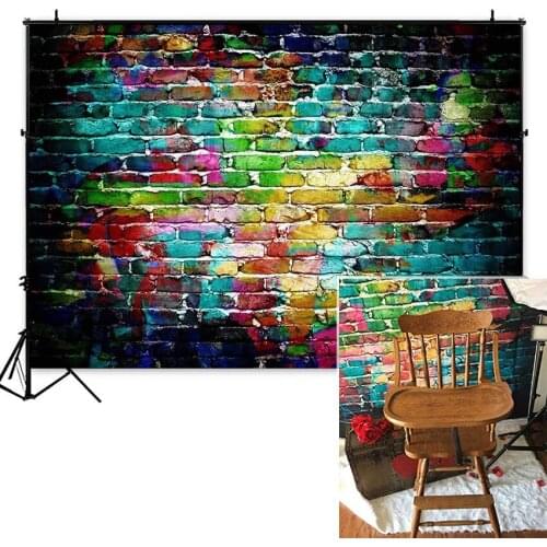 Colorful Graffiti Brick Wall Photography Backdrops Adults Children Portrait Background Party Decoration Photoshoot Photo Studio