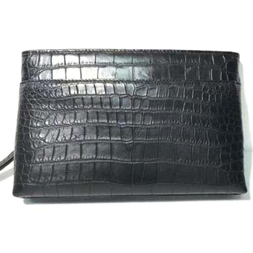 Hongsen new arrival crocodile belly men handbags male Hand caught large capacity black men cluth bag
