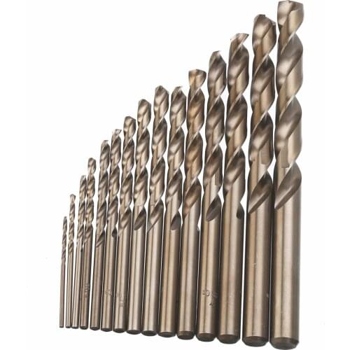 15pcs Cobalt Auger Drill Bits HSS M35 Straight Shank Twisted Drill Bit 1.5~10mm Cobalt Metal Woodworking Drill Bits Power Tool