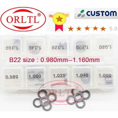 ORLTL DIESEL COMMON RAIL INJECTOR ADJUST SHIMS B22 (0.98-1.16) FUEL GASKET KIT WASHE Diameter 4.5X7.7MM FOR BOSCH 50PC/BOX