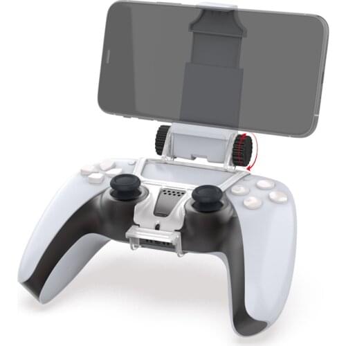 Cellphone Clamp Mobile Phone Gaming Clip Holder Clamp Mount Bracket for PS5 DualShock 5 Game Controller Gamepad Adjustable Clip