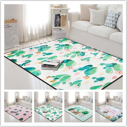 Fashion Cactus Print Big Area Carpet Kids Livingroom Game Mat Child bedroom Bay window wild casual Home Decor blanket 190*280cm
