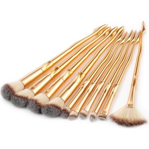 Leg Shape Makeup Brushes Set Blue/Gold Foundation Powder Eyebrow Cosmetic Brush Makeup Kwasten Concealer Lip Highlighter Brush