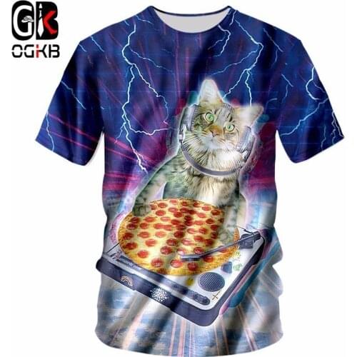 OGKB 2018 Summer Tops Women/mens Funny Print Pineapple 3D T-shirt Black Man Hiphop Streetwear Punk O Neck Tee Shirts Homme