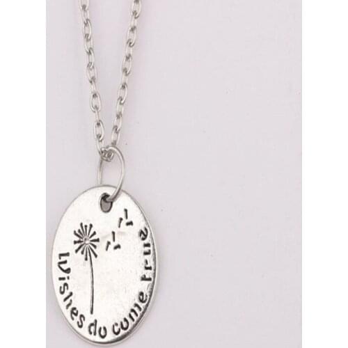 10PCS Europe America Lettering Simple Dandelion Alloy Pendant Necklace Jewelry For MUM Gift Jewelry
