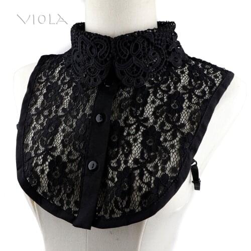 Sexy Cute Women Lace Fake Detachable Collar White Black Light Blue Female Daily Matching Sweater Office Suit Nice Lady Accessory