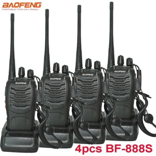 4 pcs/set New Original Baofeng BF888S Walkie Talkie BF-888s 5W 16CH UHF 400-470MHz BF 888S walkie-talkie two-way Radio