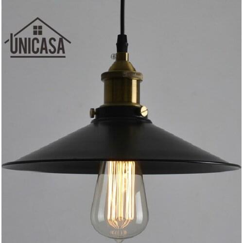 Antique Wrought Iron Pendant Lights Black Metal Lighting Fixtures Vintage Industrial Kitchen Island LED Lamp Modern Ceiling Lamp