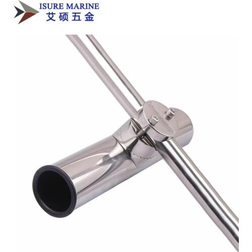 2 Pcs Stainless Steel Clamp On Fishing Rod Holder For Rails 7/8'' to 1'' Tube