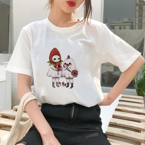 Women T Shirt Cute Devil Mushroom Graphic Edgy Novelty 2021 New Arrivals Summer Top O-neck Europe and America Instagram Clothes