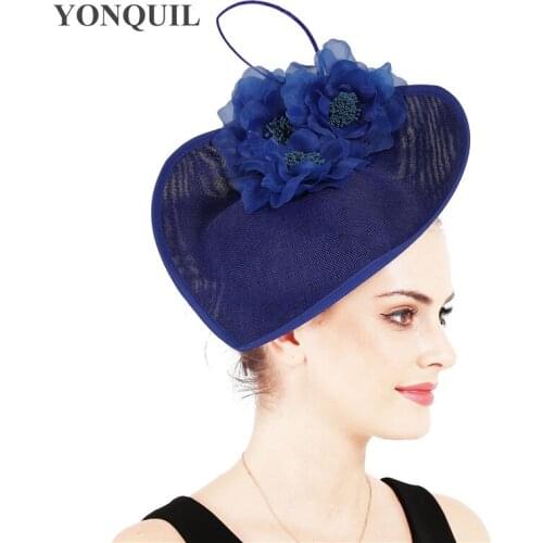Gorgeous Kentucky Derby Big Fascinators Hats Ladies Elagnt Wedding Beautiful Flower Headwear Bridal Race Party Headdress SYF648