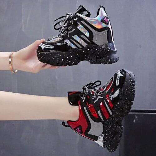 2020 New Fashion Chunky Sneakers Women Platform Internal increase Old Dad shoes Breathable Sneaker Casual Shoes chaussures femme