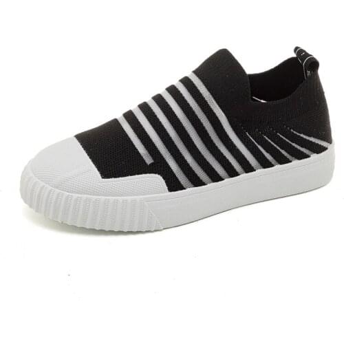 2019 Fashion Breathable Slip on Black Flat Sock Shoes Sneakers Dames for Women Casual White Platform Sneakers Chunky Shoes Woman