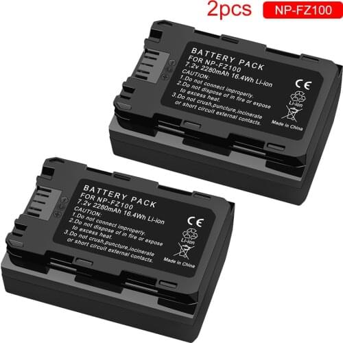1-4pcs 7.4V 2280mAh NP-FZ100 NP FZ100 Camera Battery for Sony NP-FZ100, BC-QZ1, Sony a9, a7R III, a7 III, ILCE-9