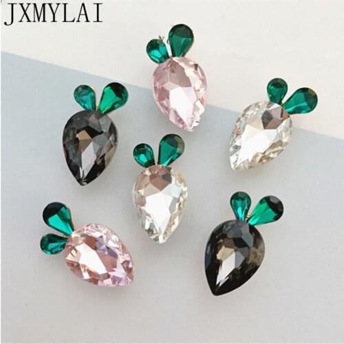 10 PCS 19mm Fashion Metal Alloy Crystal Rhinestone Carrots Connectors Charm For Jewelry Making