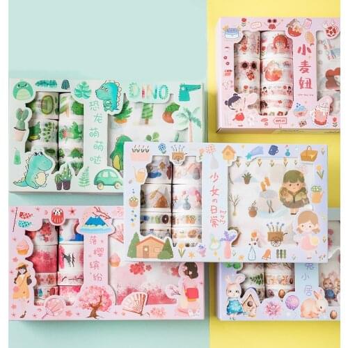 20 Pcs/set Japanese Washi Tape Stickers Set Stationery Decorative Adhesive Tape DIY Diary Scrapbooking Sticker Hand Account Gift