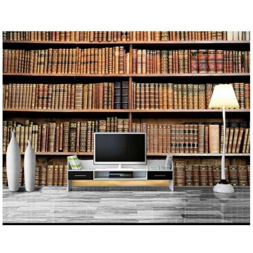 3d murals wallpaper for walls 3 d bookcase mural European books setting wall shelf 3d living room wallpaper decor