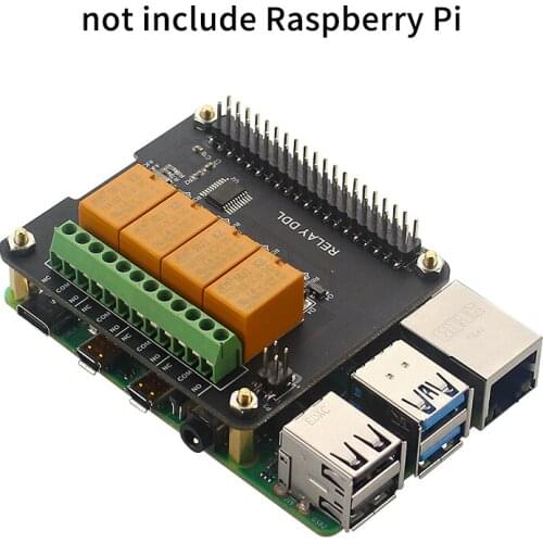 4 Channel Relay Hat Board 4 Way Relay Board Module Expansion Board for Raspberry Pi 4/3 Model B+/B for DIY Smart Home