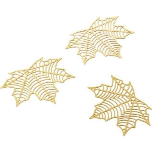 50pcs/lot wholesale new creative metal hollow leaves charms connectors for diy fashion earrings jewelry making accessories