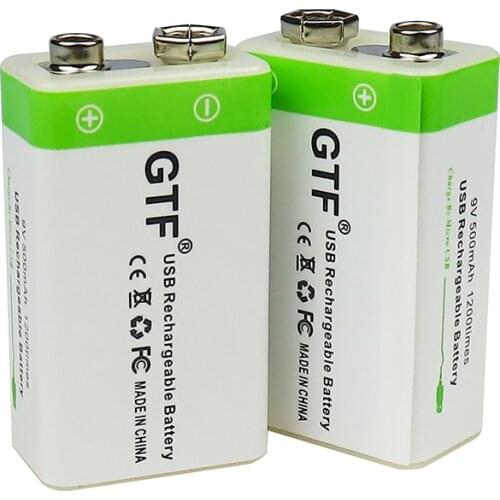 NEW 9V 500mAh li-ion Rechargeable battery Micro USB Batteries 9v 500mah for Multimeter Microphone Toy Remote Control KTV use