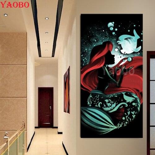 Full Square/Round Drill 5D DIY Diamond Painting Song Of The Mermaid Embroidery Rhinestones Mosaic Cross Stitch Cartoon Princess