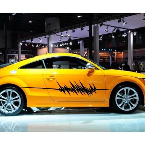 Car Decal Electrocardiog Pattern Stripes 81'' for TT A1 A3 A5 Vinyl Side Door Stickers ZC863