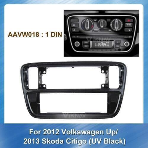 Car Radio Fascia for Volkswagen Up 2012 2013 Skoda Citigo UV Black DVD frame Dash Mount Kit Adapter Trim Facial Panel Frame