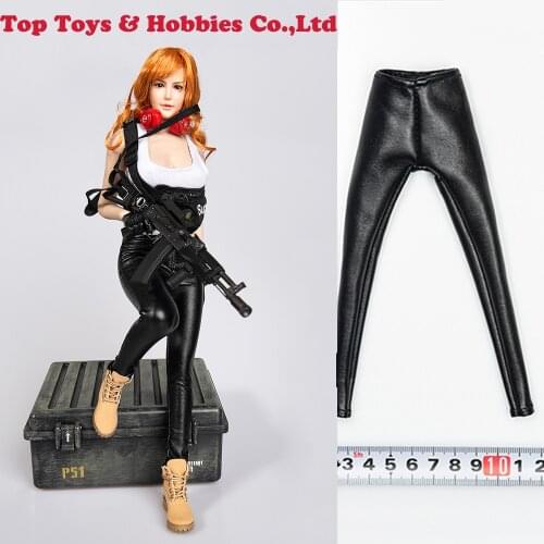 TYM033 1/6 Scale black Trousers female leather Pants tight agent combat pants For 12'' woman girl Figure body Accessories Toy