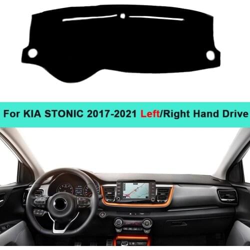 2 Layers Car Inner Dashboard Cover Capet Cape For KIA STONIC 2017 2018 2019 2020 2021 Cushion Sun Shade Anti-UV Protector