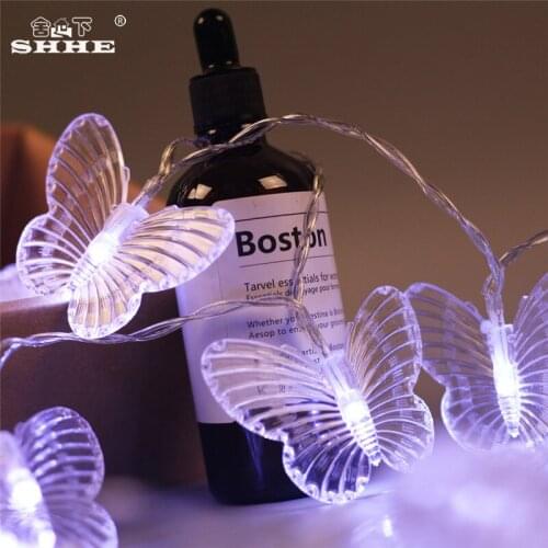 Battery Operated String Lights 2.5M 20 LED Butterfly Fairy Lights for Bedroom Garden Christmas Wedding Party Holiday Decoration
