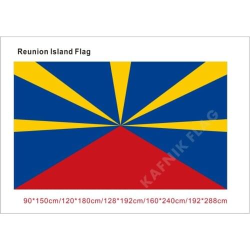 KAFNIK,Reunion Island Flag 90*150cm/128*192cm/192*288cm (2*3ft/3*5ft) for Event/party/home Decorative