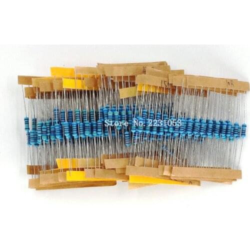 300PCS/LOT 1/2W 1 Pack 10 -1M Ohm Resistance 1% Metal Film Resistor Resistance Assortment Kit Set 30 Kinds Each 10pcs