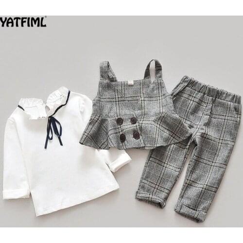 YATFIML Girls Blazer Suits Set Suit + Pants 3pcs Wedding Party Kids Girl Lattices Blazer Set For Girl