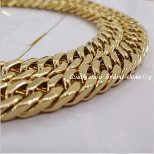 New Design Charming 316L Stainless Steel 10mm Yellow Gold Cuban Curb Chain Fashion Necklaces For Men Women,High Quality