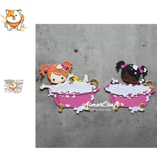 SPA Lady Bathing Metal Cutting Dies Mold Knife Scrapbooking Stencil DIY Embossing Craft Die Cuts Card Making New Dies For 2020