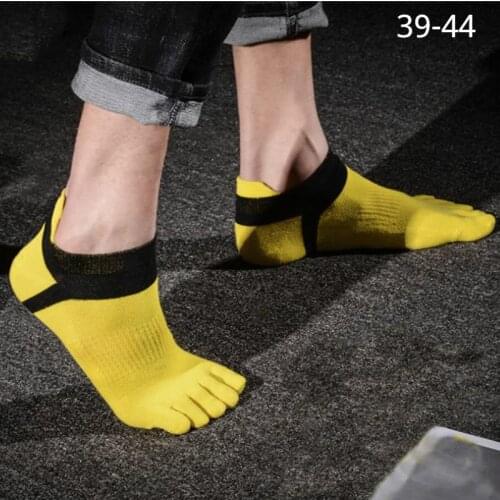 6 pairs Mens Five Finger Toe Socks All Season Sport Ankle Mesh Cotton Short White Sock Sweat Absorbing Breathable with Fingers