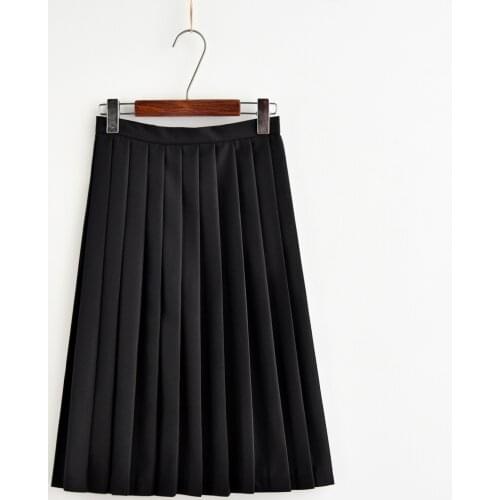 New Japanese College Uniform Skirt Pleated Korea Uniform High School Students Sailor Uniforms Autumn Over Knee Long Skirts XXXL