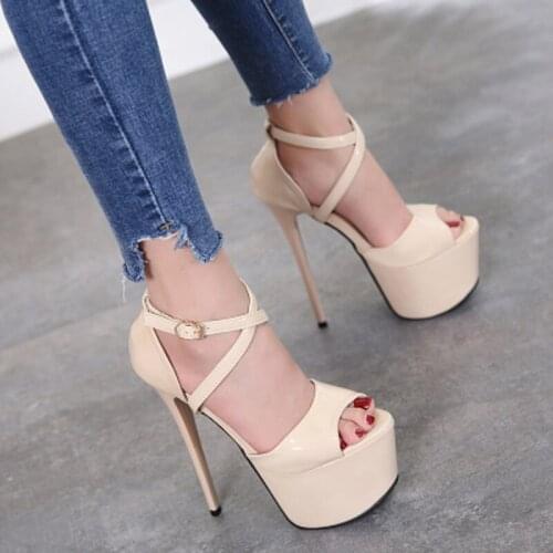 2020 new 18 cm high heels fine heels fashion sexy plus size womens shoes sandals 9 40 yards