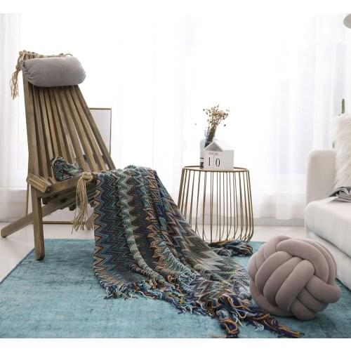 Boho Travel Blanket Throws Tapestry Sofa Cover Bohemian Folk Knit Tassels Couch Throw Blanket For Sofa Decorative 130cm*170cm