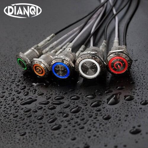 16mm flat ring illumination push button switches Short Pins terminal Locking Latching Self-reset Momentary 19mm 22mm