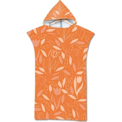 New leaves geometry Towel Adult Microfiber Dressing Robe Hooded Bath Towel Swimming Surfing Beachwear