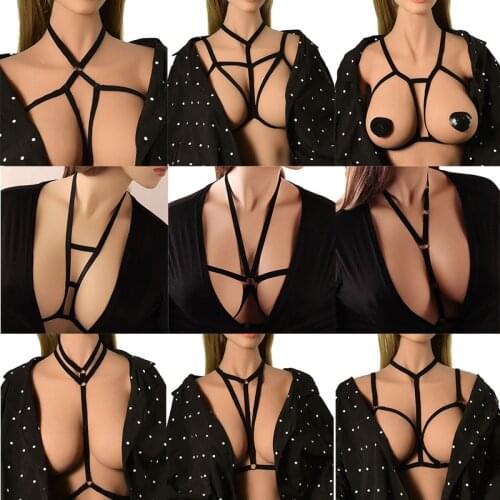 SexyTop Punk Pentagram Sword Belt Ladies Women Body Harness Bra Chest Bondage Erotic Lingerie Bra Gothic Garter Belt Suspenders