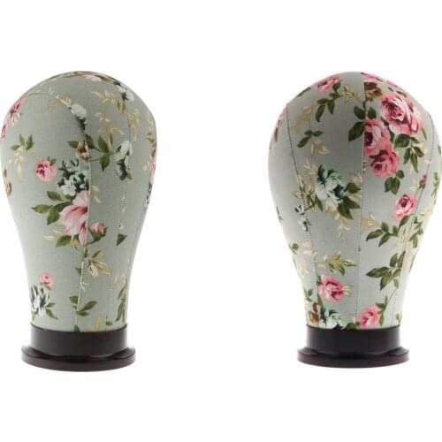 2pcs Professional Flower Mannequin Canvas Block Head Wig Toupee Display Style Wigs Drying Dye With Mount Hole