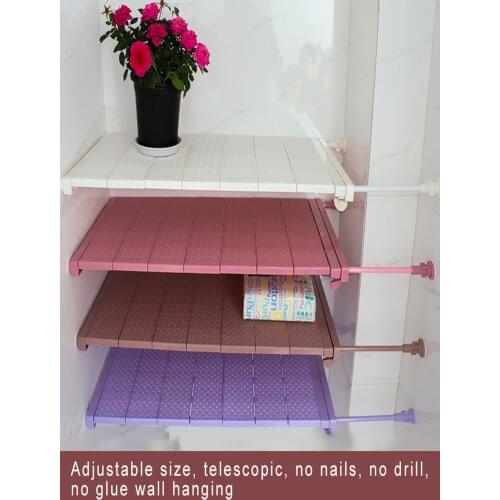 Adjustable Wardrobe Storage Shelf Wall Mounted Extendable Rack Cupboard Space Saving DO