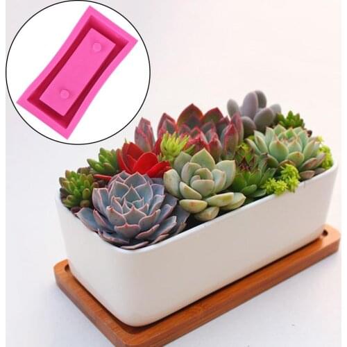 Silicone Mold Clear Water Concrete Cement Flower Pot Silicone Concrete Mold Rectangular Flower Pot Silicone Concrete Molds