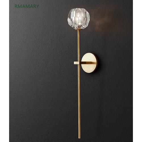 Modern minimalist crystal wall lamp aisle bedroom living room bed bathroom study porch led wall light 110-220V