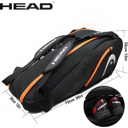 Adult Sport HEAD Tennis Squash Badminton Raquete Backpack Large Capacity 6-7 Tennis Racket Bag Tenis De Padel Squash Storage Bag