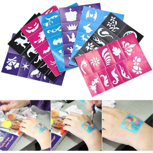 25 Sheets Tattoo Stencil Creative Hollow out Body Stencil Tattoo Template Woman Girl Kid Drawing Template Disposable Tattoo Tool