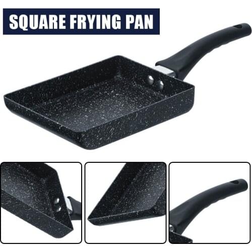 Japanese Square Grill Frying Pan Non-stick Egg Roll Frying Pan Kitchen DIY Tamagoyaki Sushi Omelette Cookware Plastic Handle