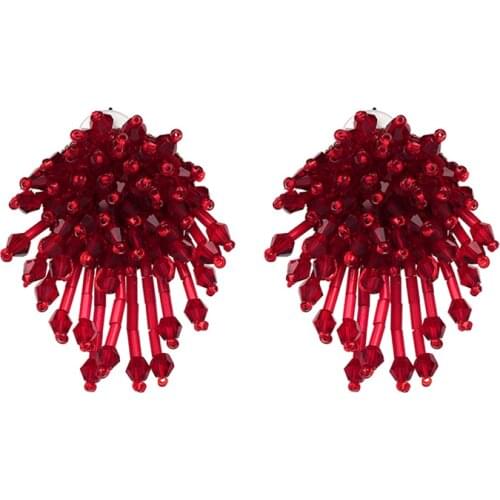 JURAN 2020 handmade New High quality crystal beads earrings Jewelry Hot Selling Elegant long beads Chrysanthemum drop earrings